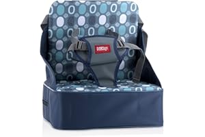 Nuby Easy Go Booster Seat - Travel Booster Seat for Babies and Toddlers - Holds Up to 35 Pounds - 9+ Months - Blue