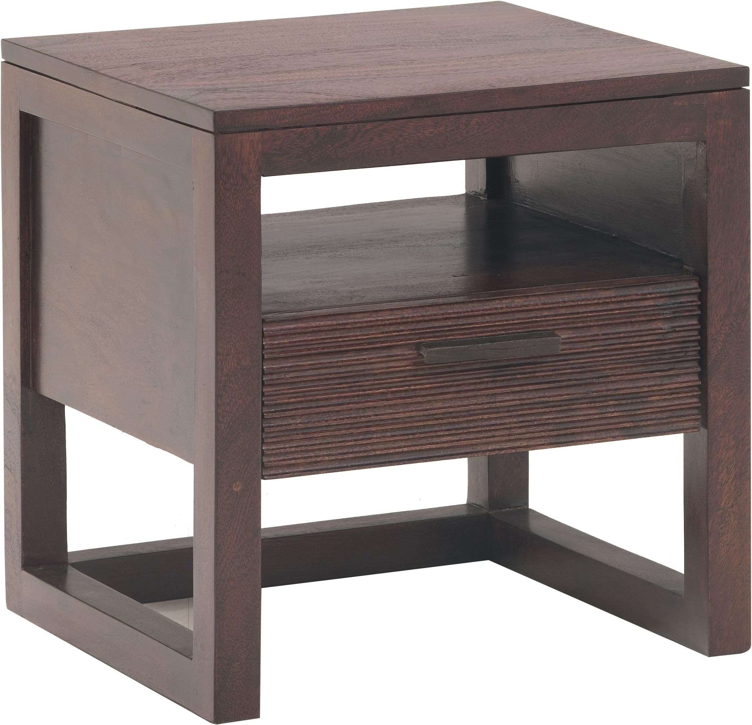 The Jaipur Living Ritz Solid Wood Bed Side Drawer (Wenge Finish, Brown)