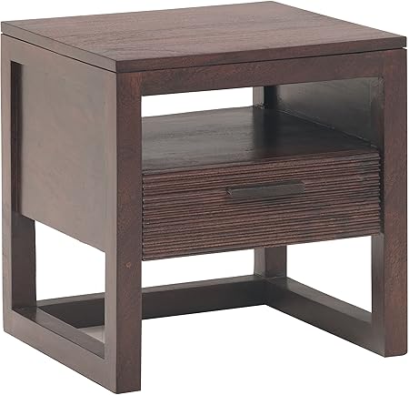 The Jaipur Living Ritz Solid Wood Bed Side Drawer (Wenge Finish, Brown)