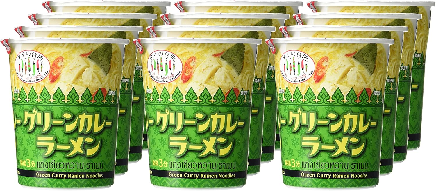 Amazon アライド タイの台所 カップグリーンカレーラーメン 麺53g 70g 12個 アライドコーポレーション ラーメン 通販