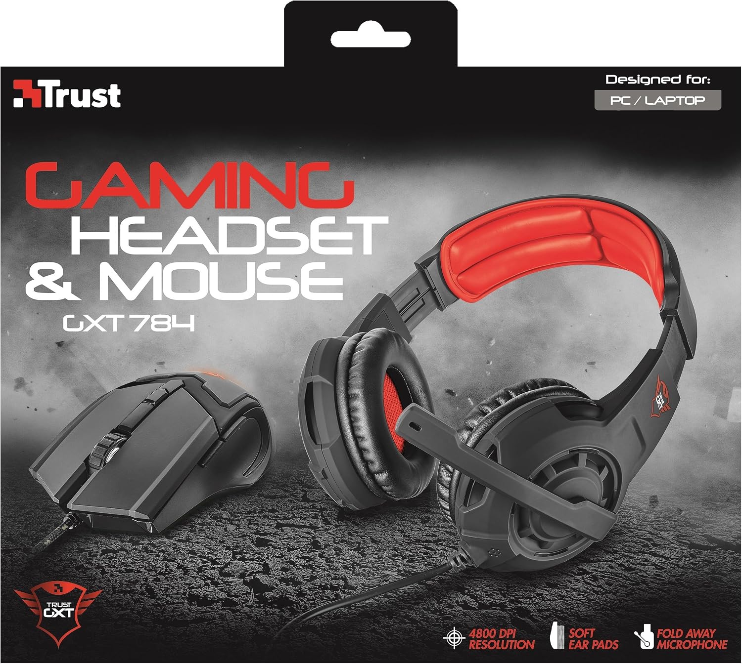 Trust Gaming GXT 784 Gaming Headset and Mouse , Black - Image 3
