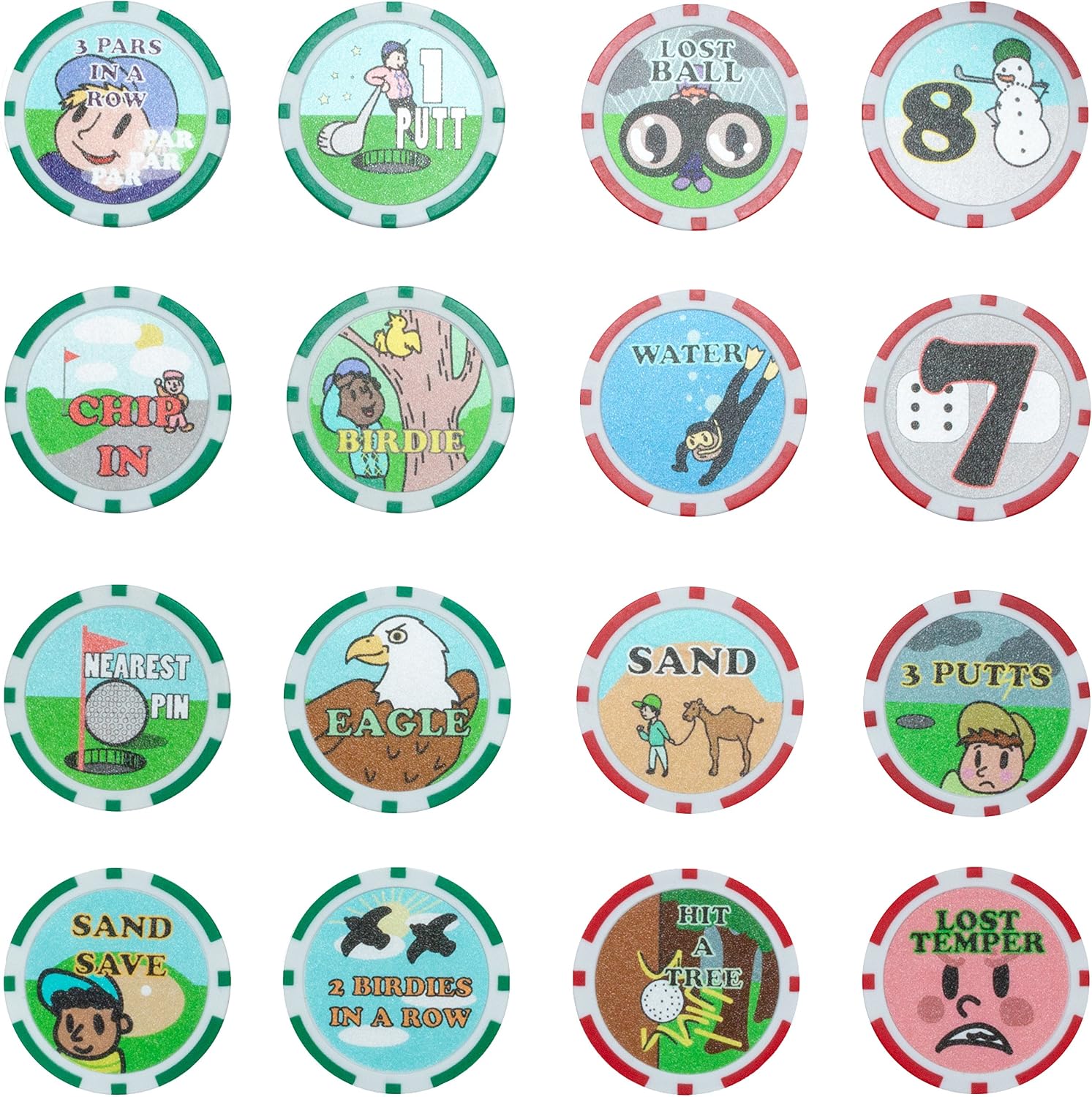 Dexter Innovations CHIP N WIN. The On Course Golf Poker Chips Game with 16 Fun Chips. Play at the Same Time as Your Normal Round Adding an Extra Element of Fun. 2-4 Adults (Ages 18+). EVA Case - Image 3