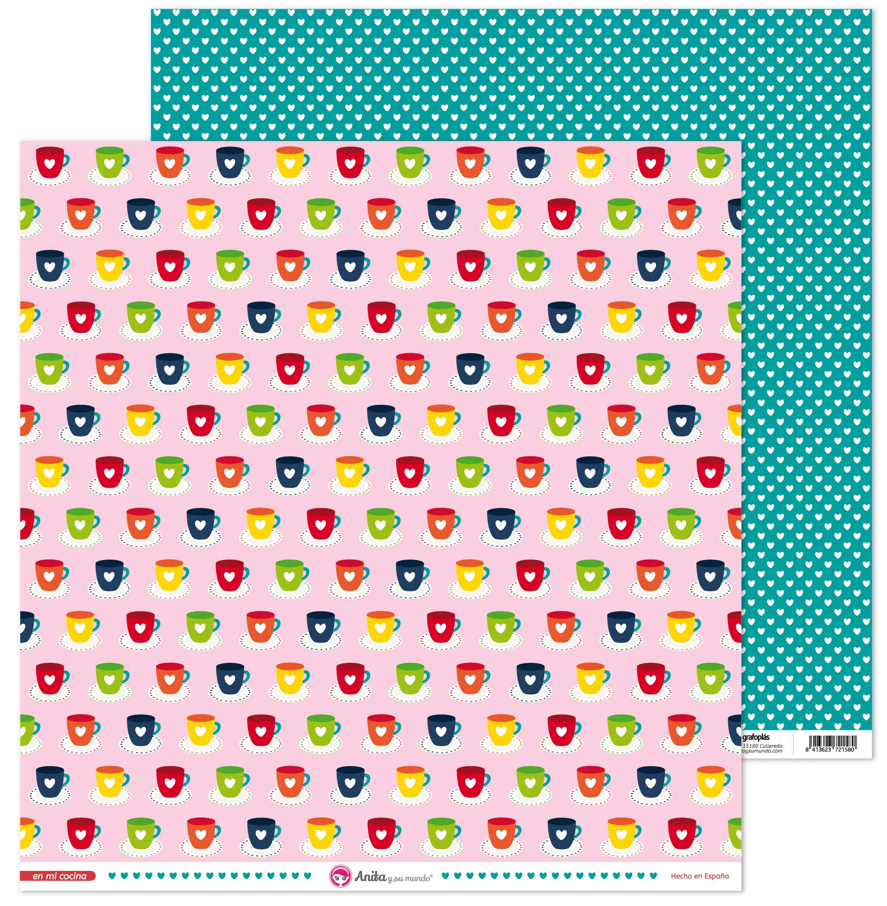 Anita and Su Mundo Collection in My Kitchen Scrapbooking Papers, Paper, Cups, 12 x 12 Inches