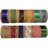 Touchstone indian bangles bracelets for women colorful churiyan set return gifts jewelry chudiya bulk pack bollywood metal bangle sets 12 textured vintage colors. Set of 144