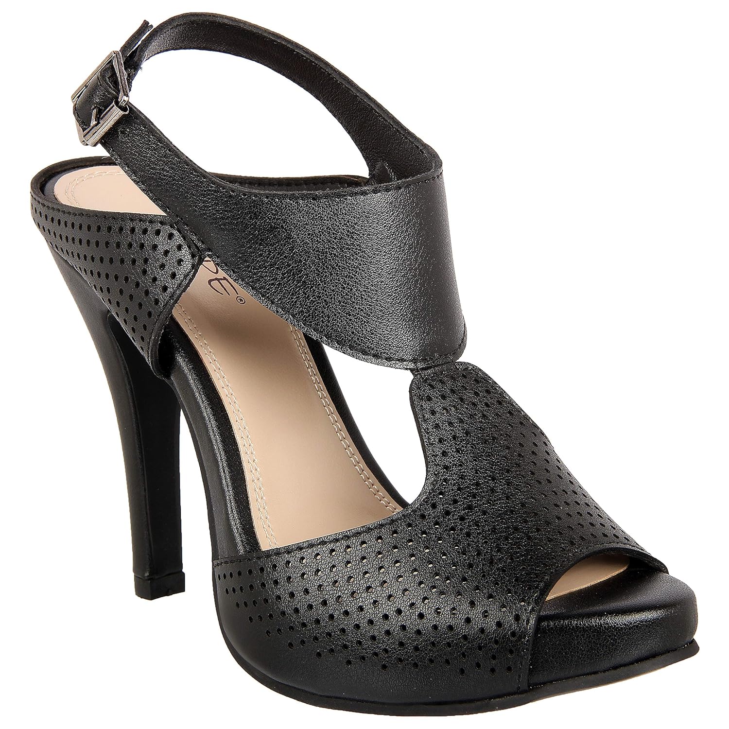 Buy Hype Women Black Leather Formal Heels Heb8771l Uk9 At Amazon In