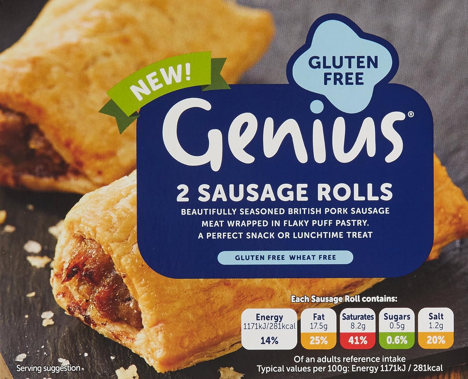 Genius Gluten Free Sausage Rolls 200g Frozen Amazon Co Uk Grocery