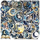 50Pcs Fantasy Galaxy Astronomical Stickers - Waterproof Celestial Decals | Waterproof Celestial Decals, Water Bottle &amp; Journal Decor, Astrology Scrapbooking Supplies, Great Space Gift For Kids