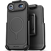 Encased Thin Armor for iPhone Air Case with Belt Clip (Compatible with MagSafe) Slim Flexible TPU Cover with Rotating Holster (Matte Black)