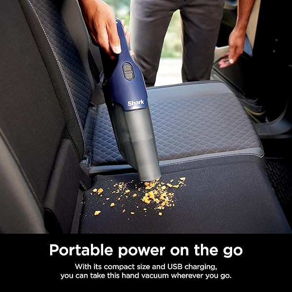 SHARK CYCLONE PET HANDHELD VACUUM WITH 8″ CREVICE TOOL, HYPERVELOCITY SUCTION, NAVY BLUE/GREY, CH701