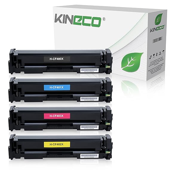 Kineco 4 Toner kompatibel zu HP Laserjet Pro MFP M277n M277dw Laser Multifunktionsdrucker kompatibel zu CF-400X CF-401X CF-40