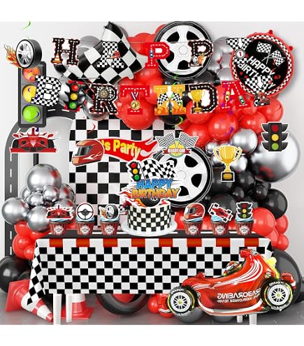 Ensemble De Ballons De Course Pour Voiture 7Ème Anniversaire Enfant