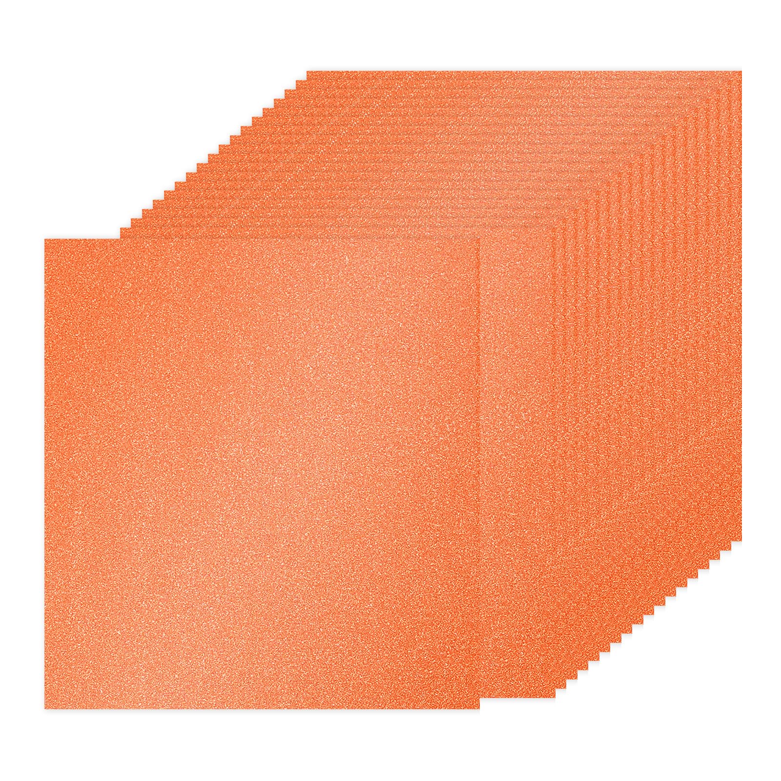 PATIKIL 40Sheets Orange Glitter Cardstock Paper, 12 x 12 in 250gsm Square Premium Sparkly Paper Craft Cardstock Paper for Scrapbook Card Making DIY Art Projects Wedding Party