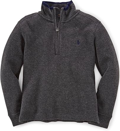 grey half zip pullover
