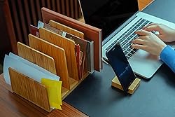 Kenley Desktop Organizer - Bamboo Wood File