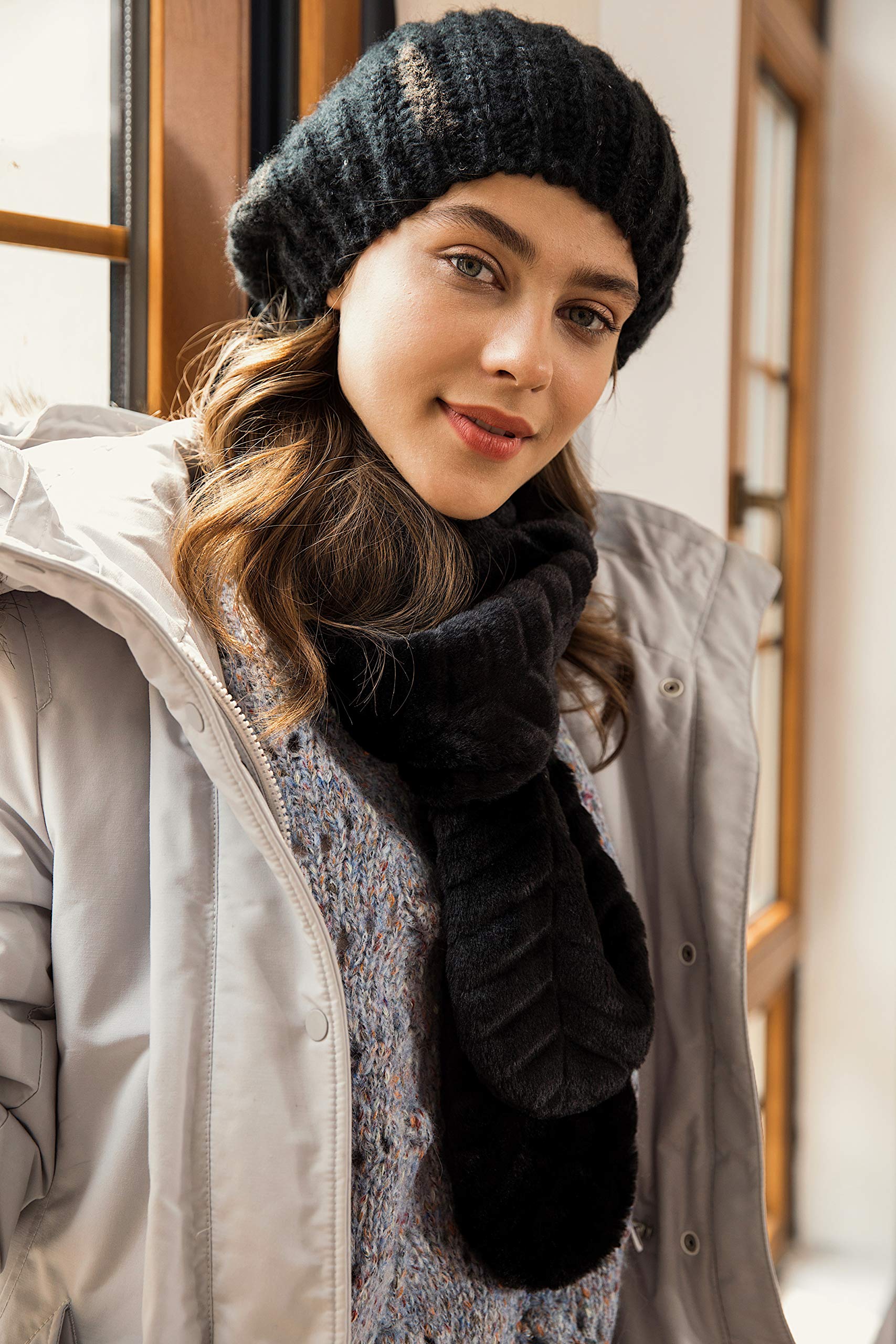 accsa Women Winter Soft Faux Fur Wrap Collar Shrug for Winter Coat accsa Women Winter Soft Faux Fur Wrap Collar Shrug for Winter Coat