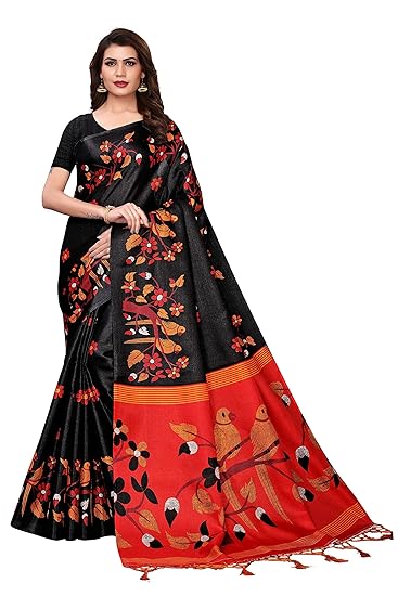 silk with blouse piece Saree