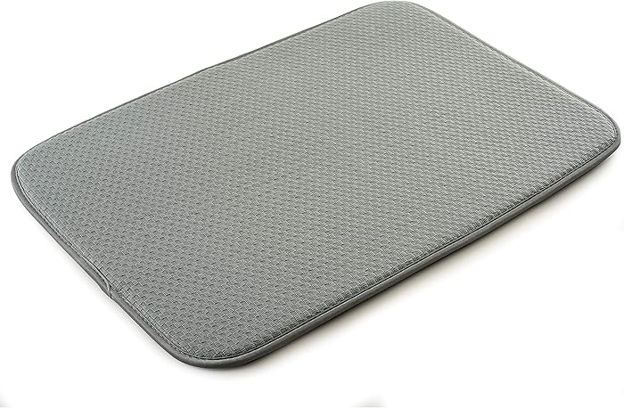 Norpro 18 by 12-Inch Microfiber Dish Drying Mat, Gray