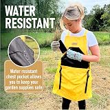 Grampa's Weeder Cross Back Garden Apron with Large Pockets - Yellow view 3