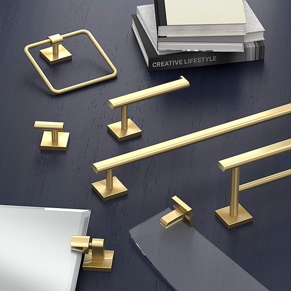 GATCO 4065 ELEVATE SINGLE ROBE HOOK, WALL MOUNTED HOOK FOR BATHROOM TOWELS & ROBES, 2 INCH W X 2.5 INCH H, BRUSHED BRASS