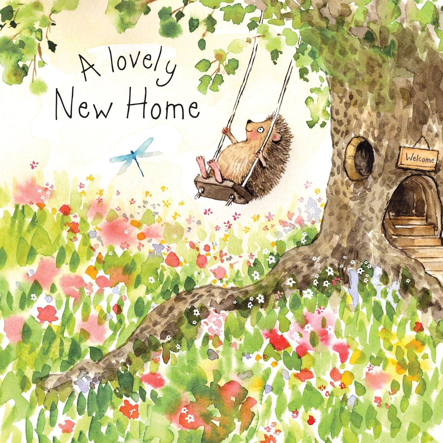 Twizler New Home Card with Cute Hedgehog, New House Congratulations for Couple or Friends, Good Luck Moving Home