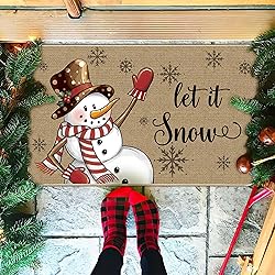TREWAVE Christmas Doormat Snowman Let it Snow