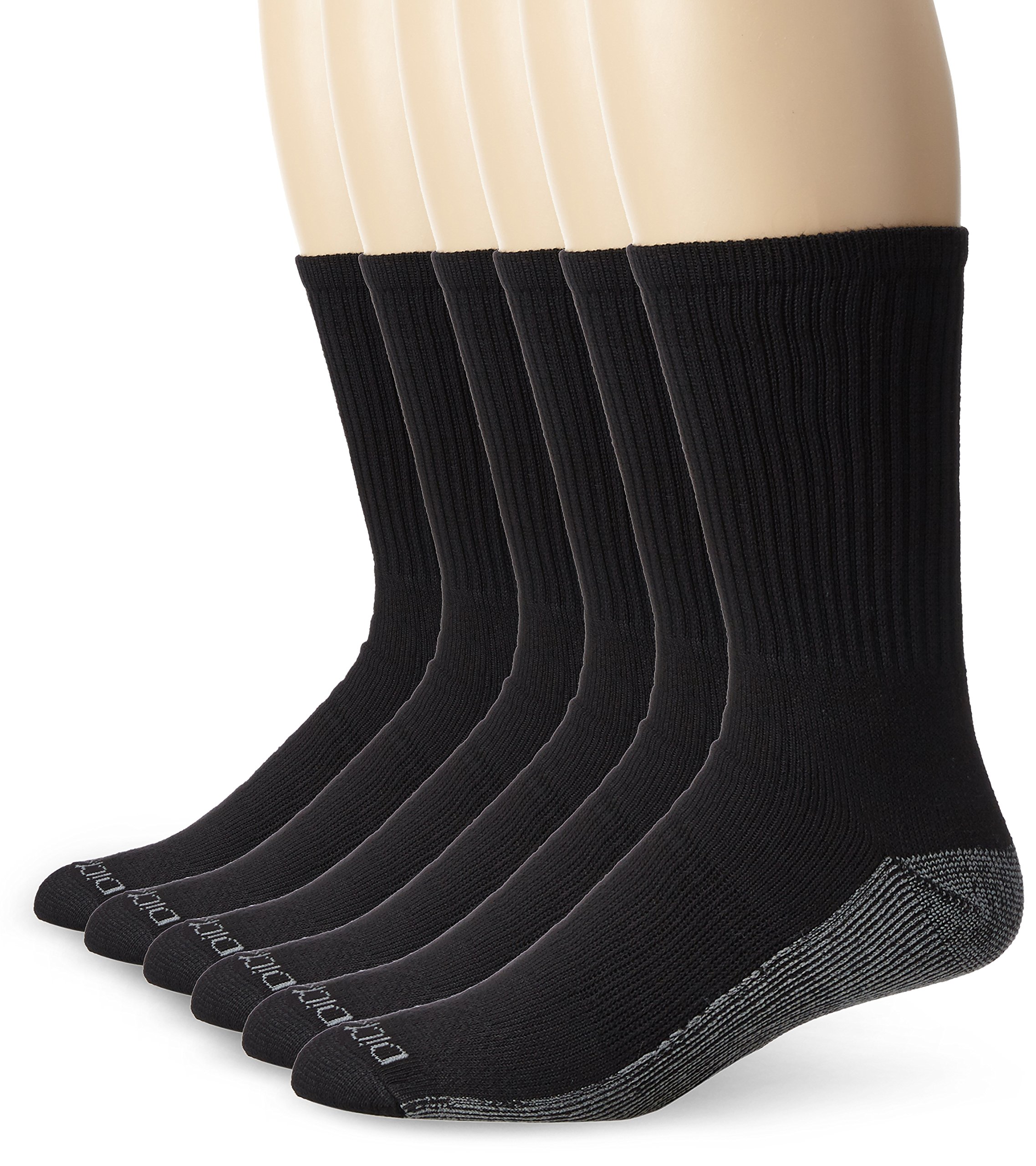 Dickies Men's 6 Pack Dri-Tech Comfort Crew Socks Black/Grey 9 91Wv VE48EL
