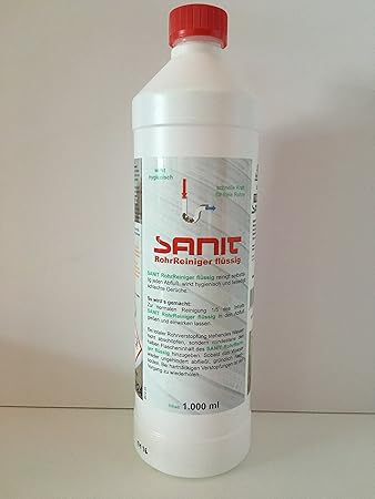 SANIT - RohrGranate flüssig - 1000ml-Flasche - der kräftige Rohrreiniger für harte Fälle