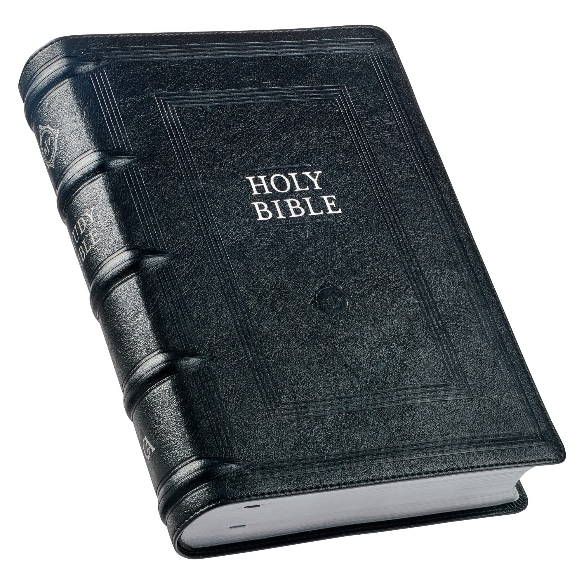 KJV Study Bible, Standard King James Version Holy Bible, Thumb Tabs, Ribbons, Faux Leather, Black Debossed (KJV Standard Study Editions)