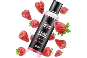 XESSO Water-Based Lube 118mL Fresh Strawberry Flavored, Hypoallergenic for Men Women Couples, Natural Slippery Massage Gel, M