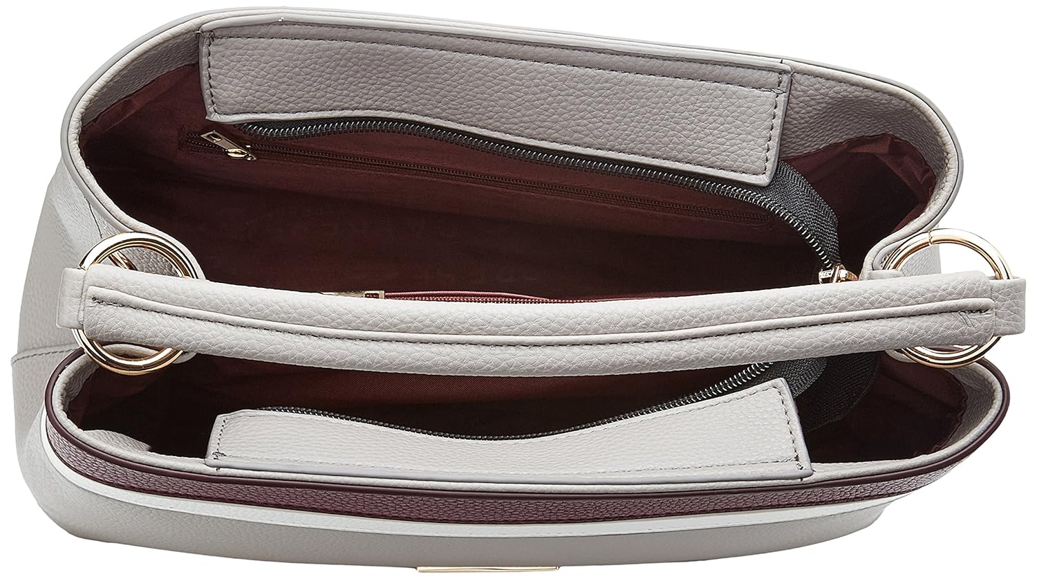caprese philis women's satchel (smoke, maroon and white) ()
