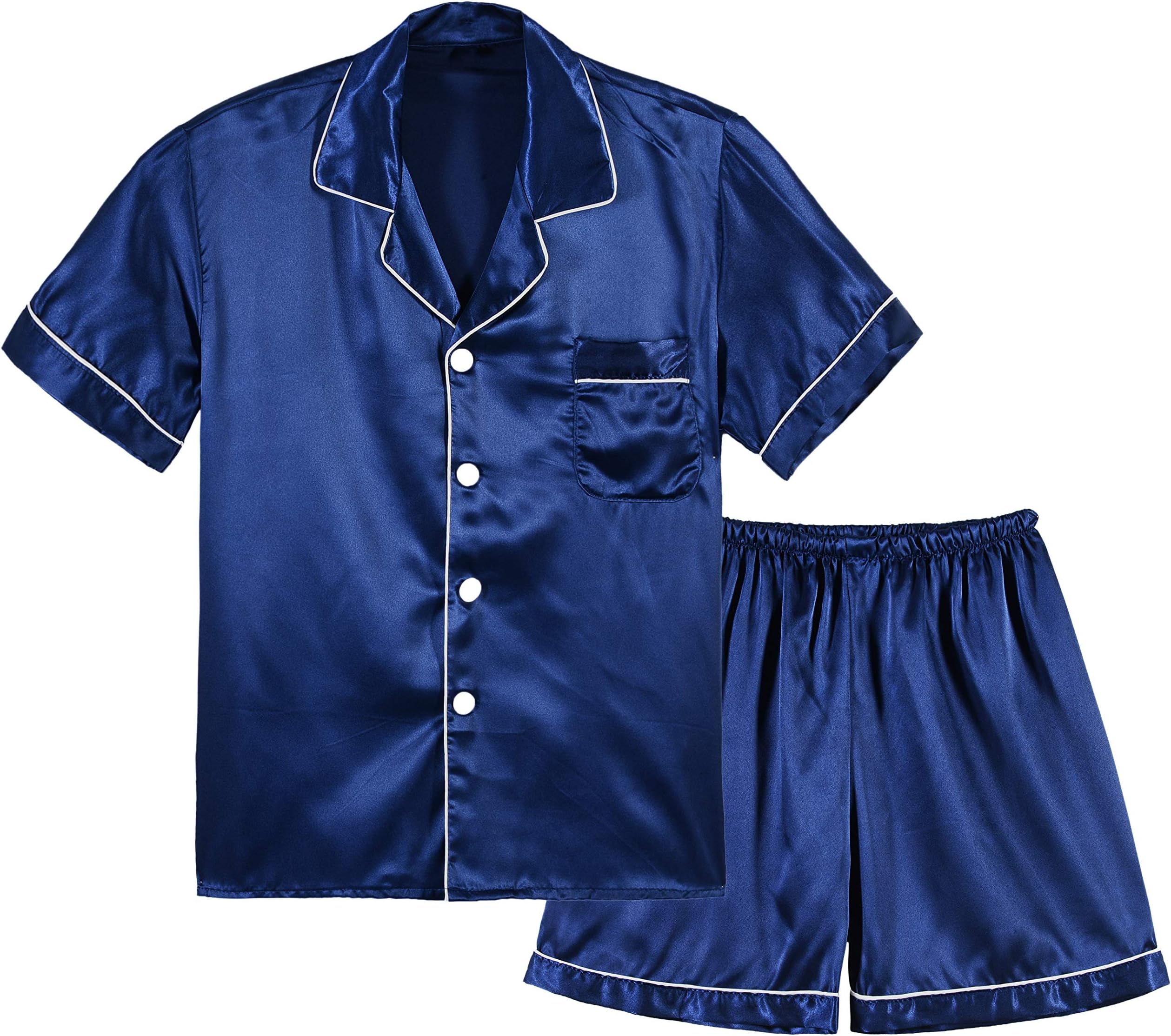 Respeedime Autumn Home Service Silk Pajamas Summer Men 's Short Long Sleeved Trousers Sets Sleepwear