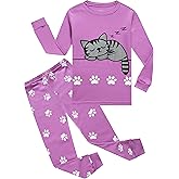 KikizYe Girls Pajamas Set Kids Long Sleeve PJs Cotton Jammies
