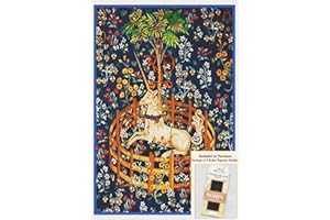 ORENCO ORIGINALS Unicorn Captivity Medieval Blue Detail Counted Cross Stitch Pattern with Needles