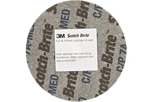 3M Scotch-Brite Cut and Polish Unitized Wheel, Aluminum Oxide, 3" Diameter x 1/4" Width, 7A Medium Grit, 18100 rpm, 1/4" Arbor (Pack of 1)