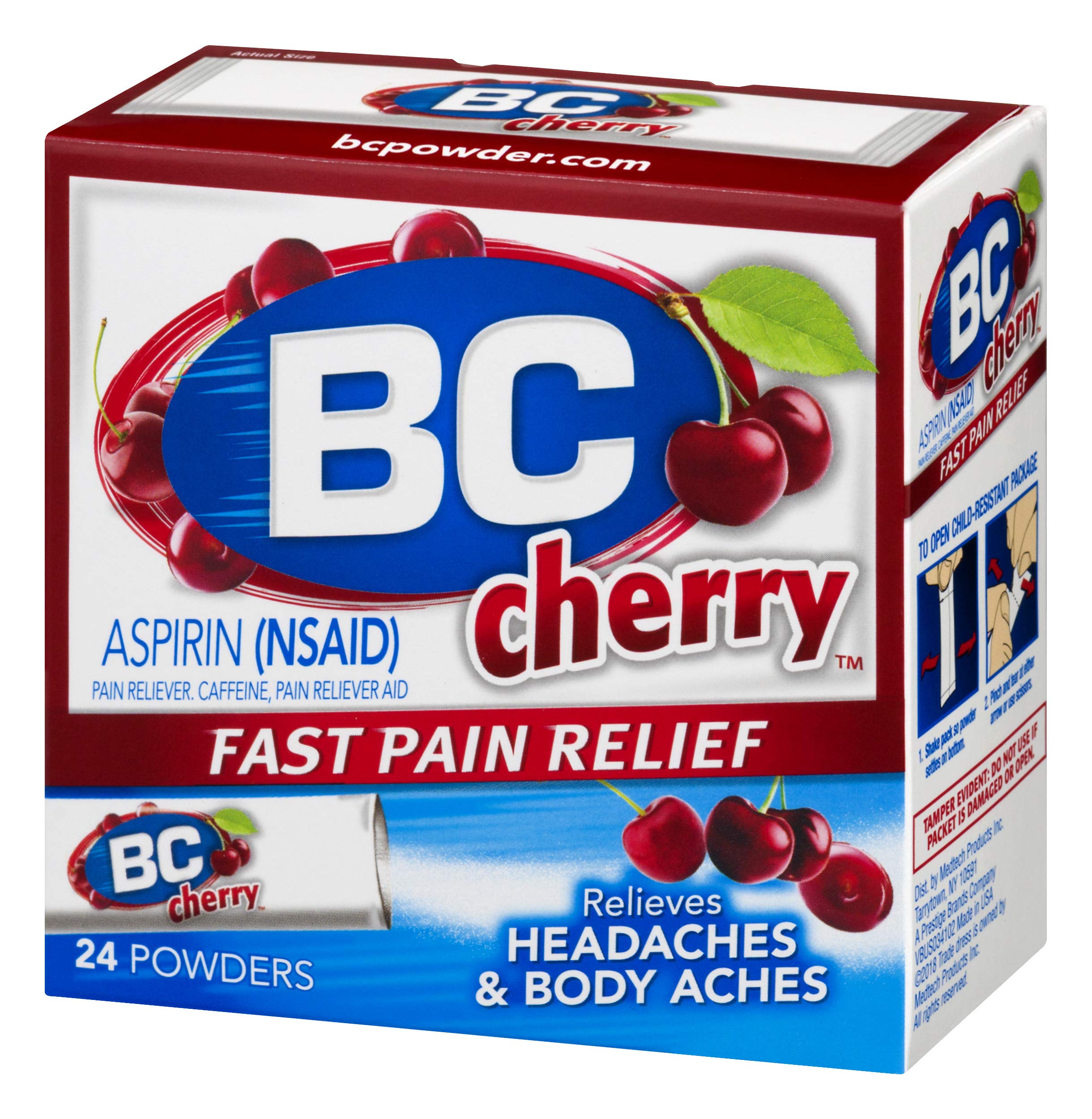 BC Powder Fast Pain Relief Aspirin (NSAID) & Caffeine Cherry 24