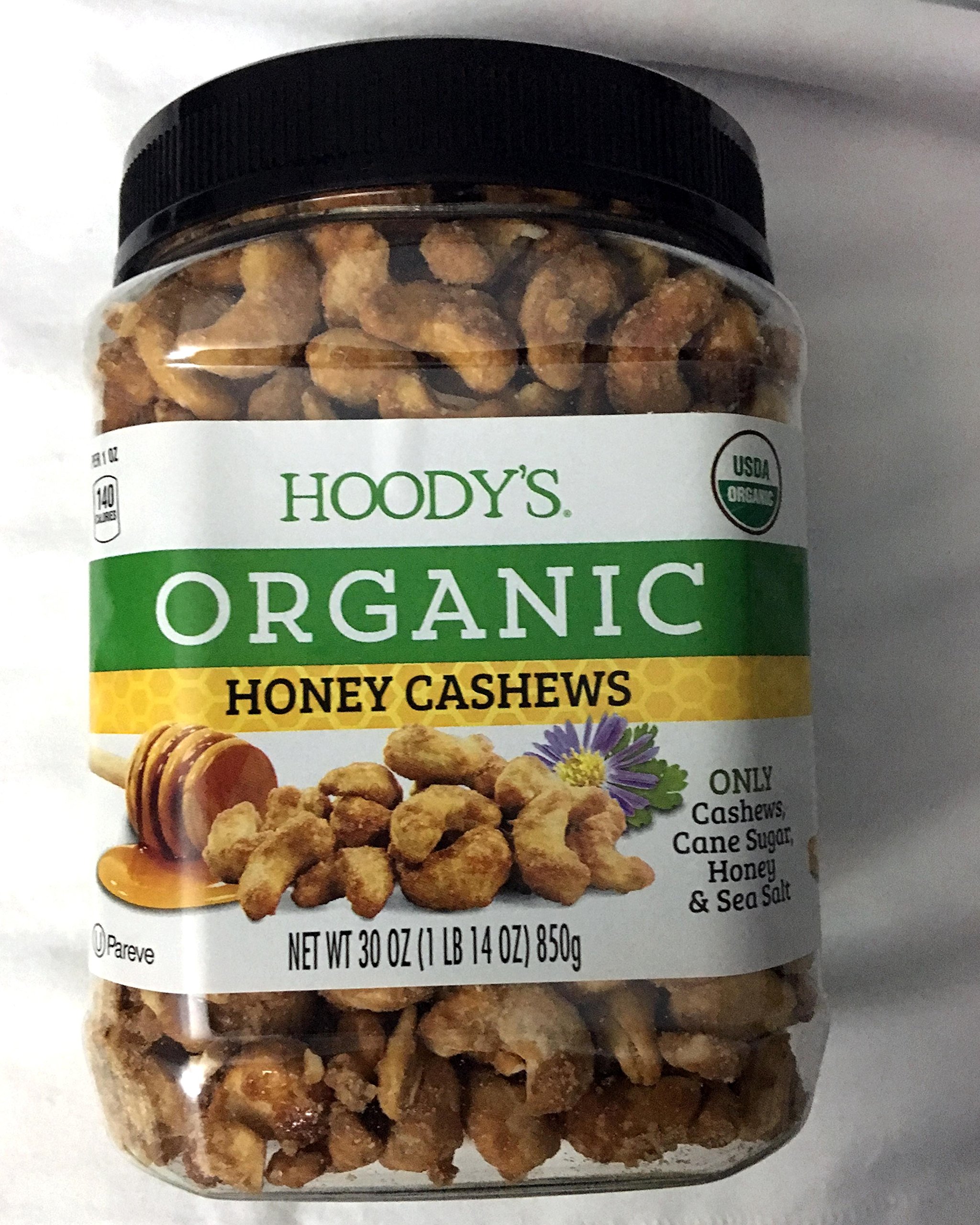 Hoody's Organic Honey & Sea Salt Cashews 30oz (1 lb 14 Oz) (1 Pack