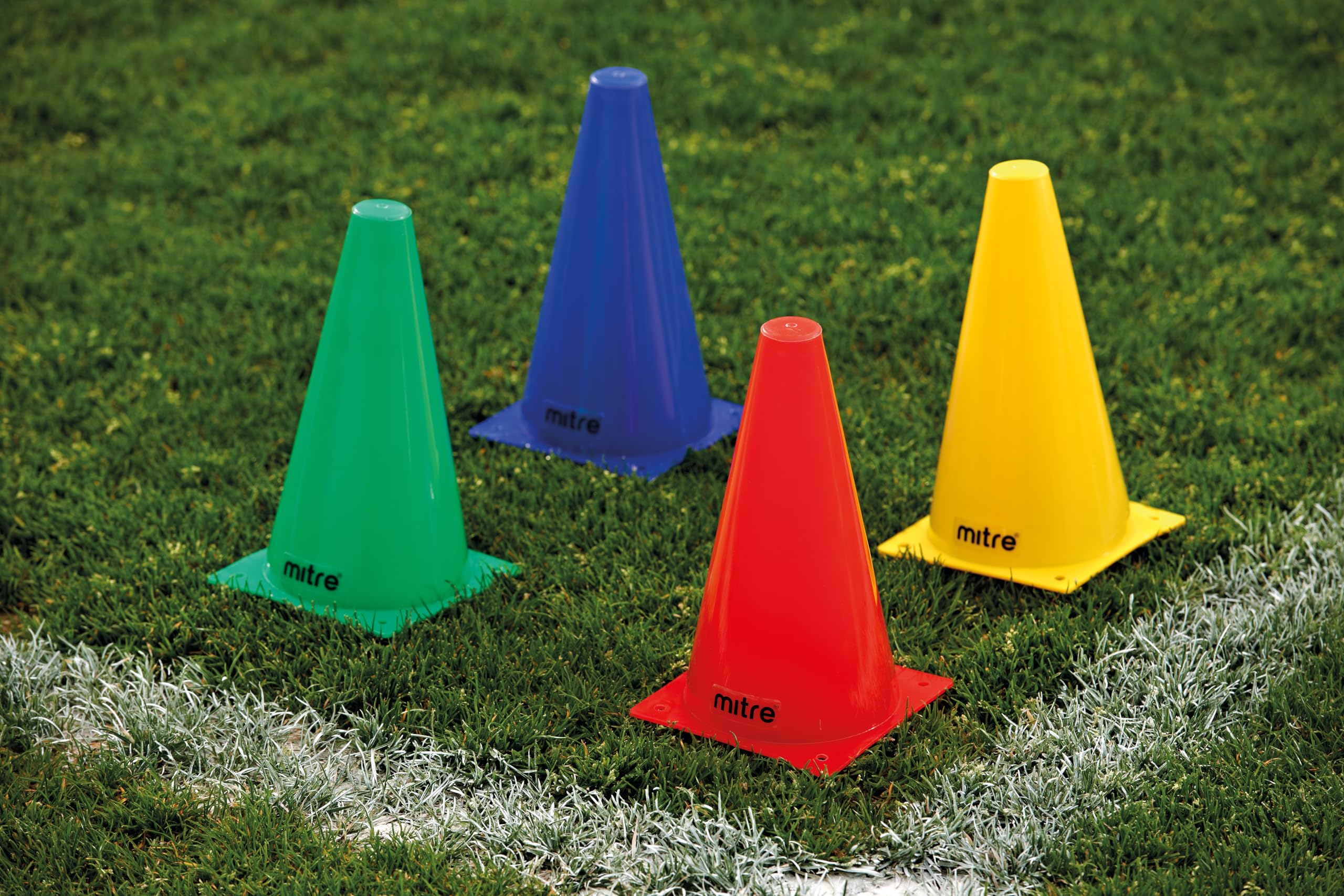 Mitre Mini Cones | Set of 4 | Training Equipment | Sports Markers | Field Equipment Cones