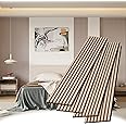 POHARE Stylish Decorative Wall Panels, 4 Pack 8 x 1 ft, Modern Acoustic Wood Panels with Felt Backing, Natural