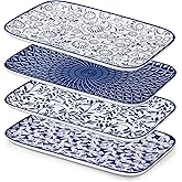 vancasso Porcelain Serving Trays for Party, Serving Platters Set of 4,Serving Dishes for Entertaining, Ceramic Party Trays and Platters for Serving Food, 12" Inch, Series SELENE