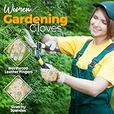 HANDLANDY Women Gardening Gloves Leather Breathable Small White view 4