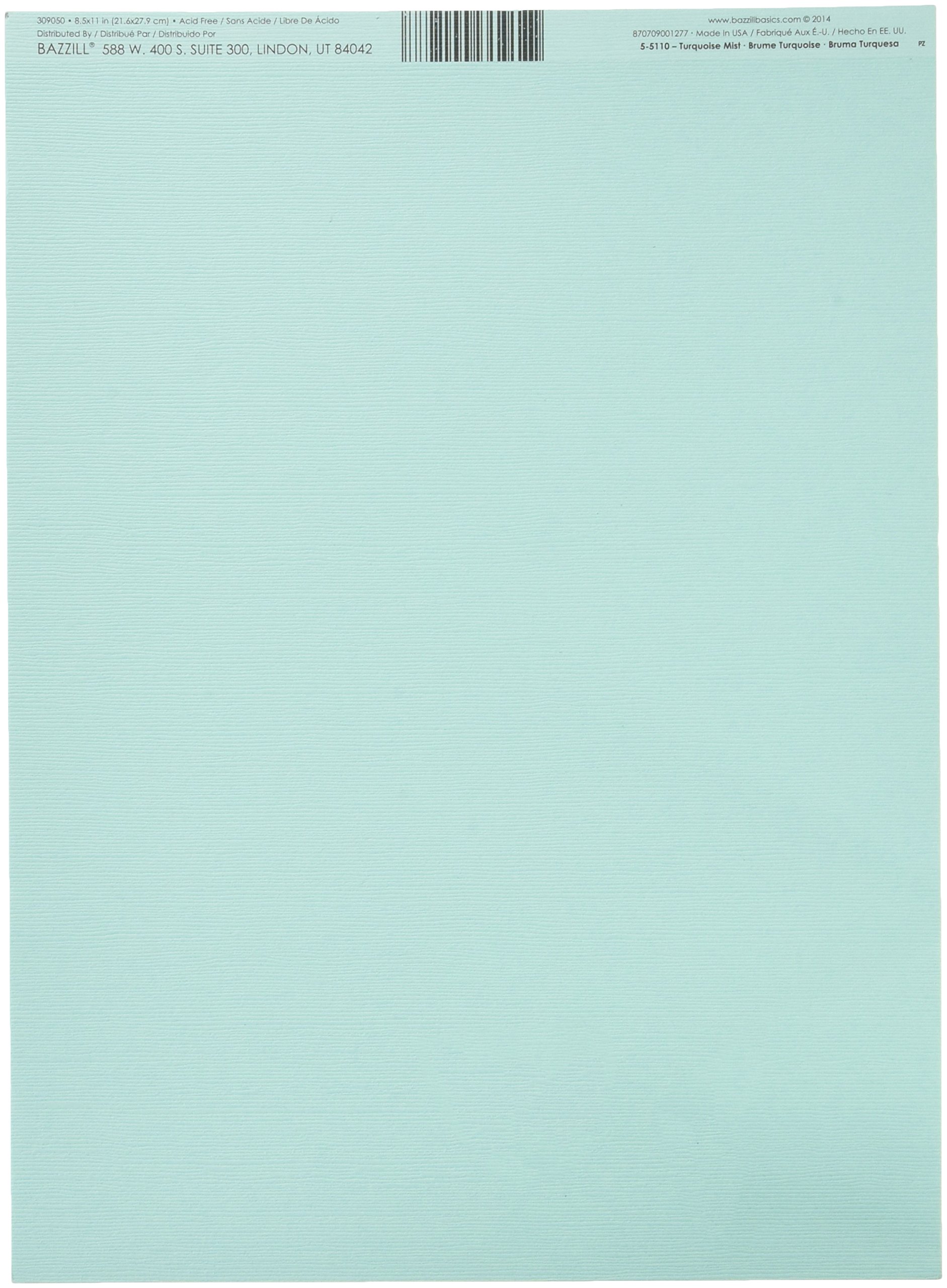 BazzillCardstock 8.5"X11"-Turquoise Mist/Grass Cloth 25 per Pack