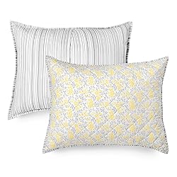 MARTHA STEWART Hailey Floral Yellow King Quilt