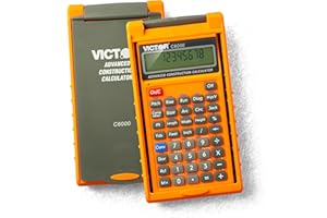 Victor C6000 Advanced Construction Calculator with Protective Case Displays in Fractional or Dimensional Forms Perfect for Carpenters, Renovators,Builders, Contractors, Estimators