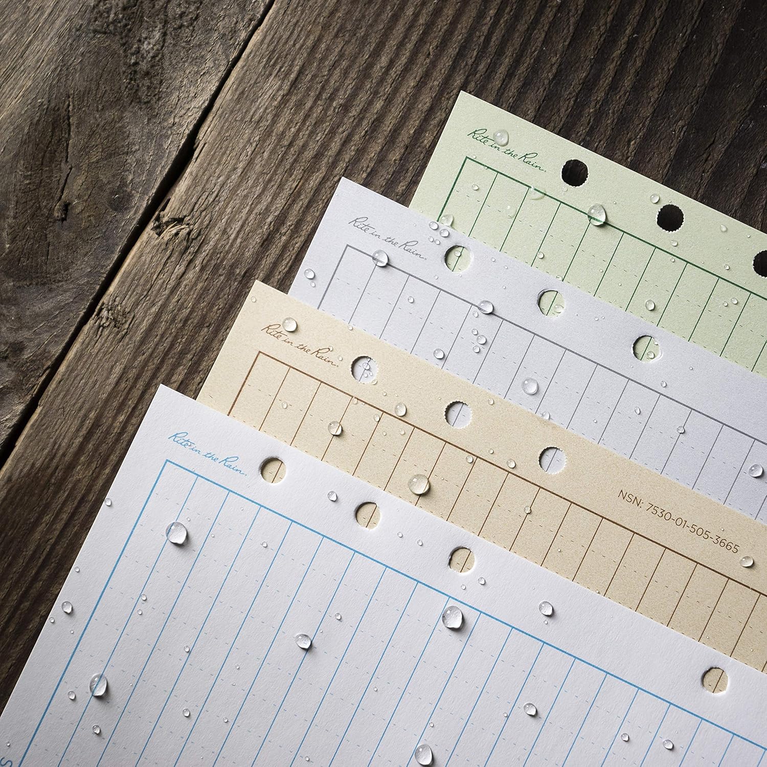 Rite in the Rain Waterproof Loose Leaf Universal Paper 100 Sheets Colour Tan 6 hole Punch Recyclable Fits Ring Binder 9200T No.210 and No.210T All Weather Paper,4⅝ x 7-Inch - Image 5