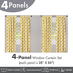 Ambesonne Cartoon Window Curtains Pack of 2, Bumble