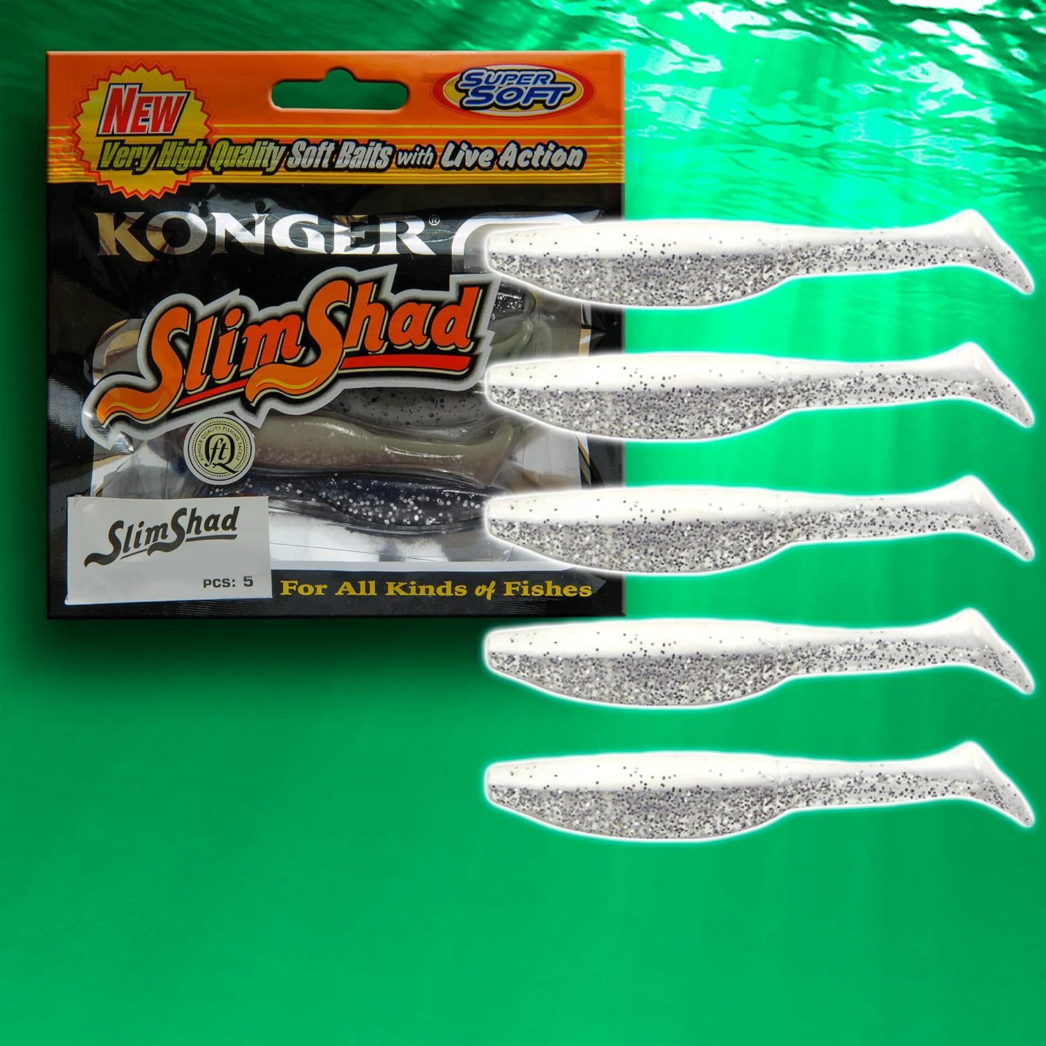 Soft Fishing Lures 4'' 10cm 4g Bait Pike Perch (Col01 5pcs Slim Shad