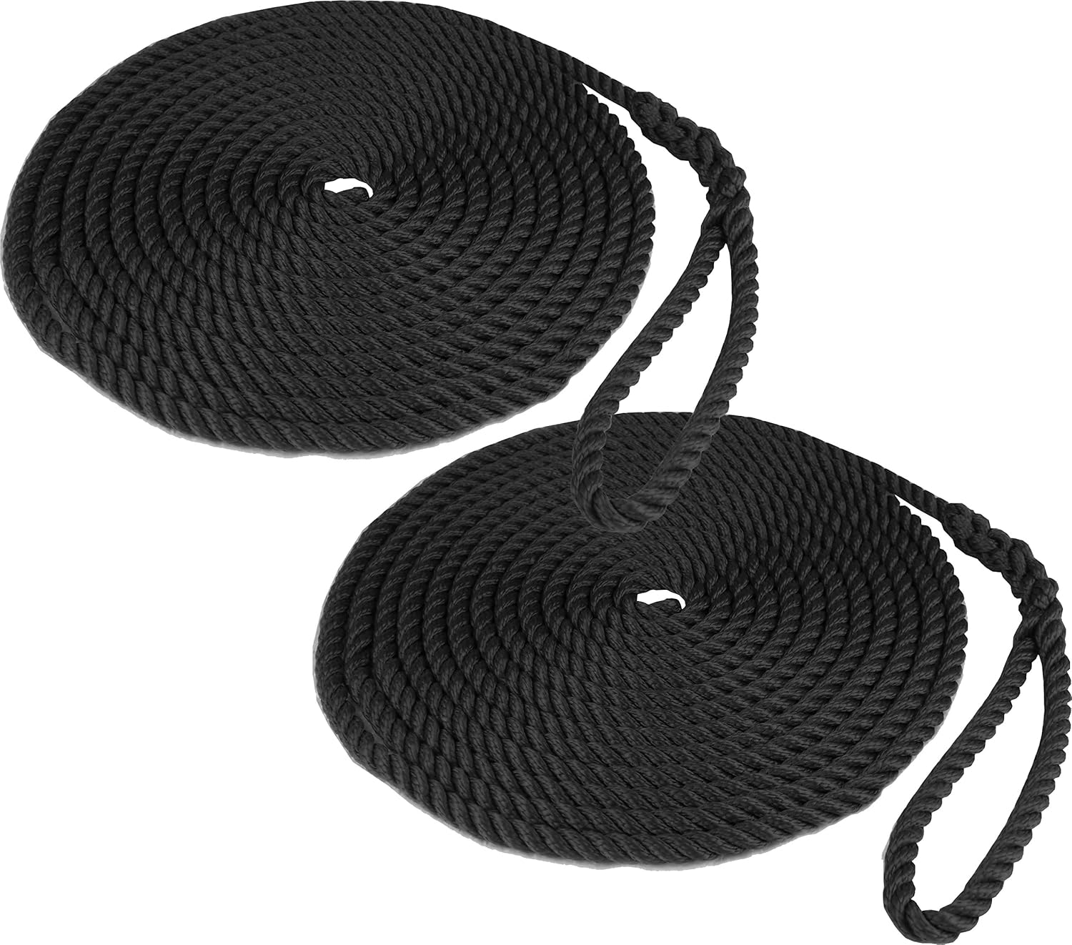 ONE New Mooring Dock Line 12mm Diam 10 m Length Spliced Loop Braid Black Boat
