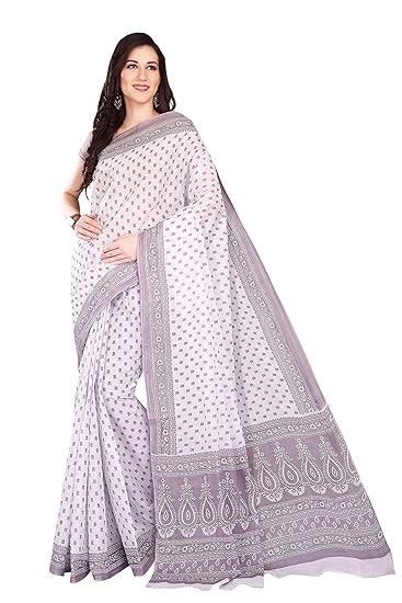 Womens Pure Cotton Printed Saree Without Blouse Piece