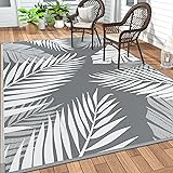 GENIMO Outdoor Rug 5' x 8' Waterproof for Patios Clearance, Reversible Plastic Straw Camping Carpet, Large Area Rugs Mats for