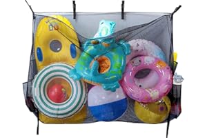 FANTASYON Pool Storage Bag Large Pool Float Toy Storage Mesh Bag with Side Pocket 39.3 * 62.2 inch